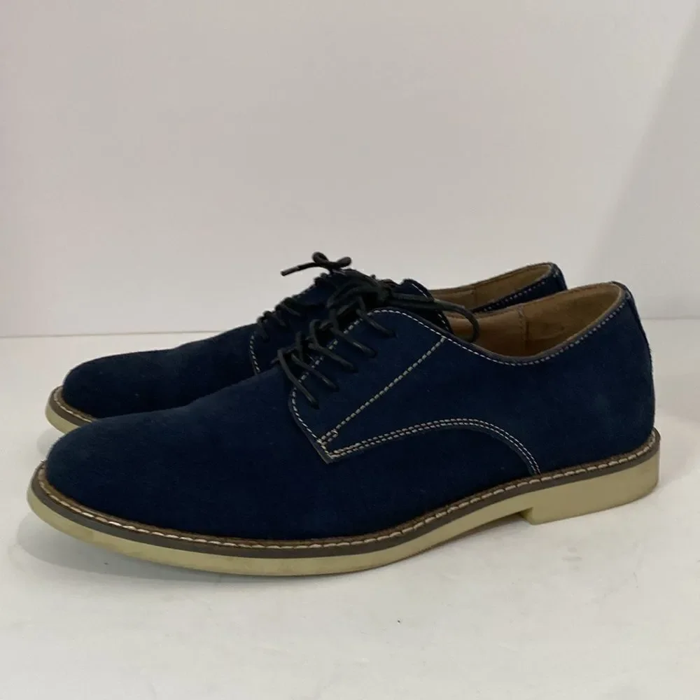 Banana Republic Mens Blue Suede Shoes Owen Lace Up Oxfords